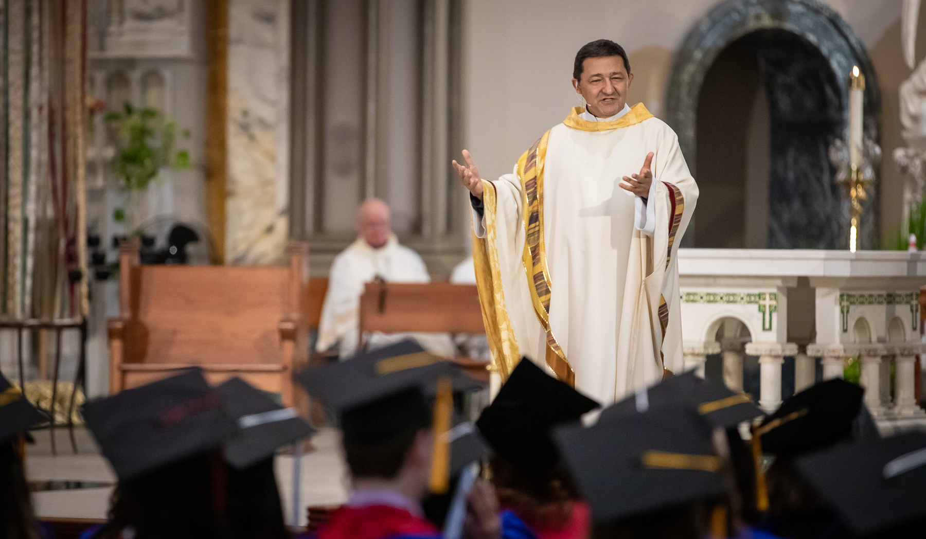 Rev. Guillermo Campuzano, C.M., vice president, Division of Mission and Ministry, presided over this year’s Baccalaureate Mass.